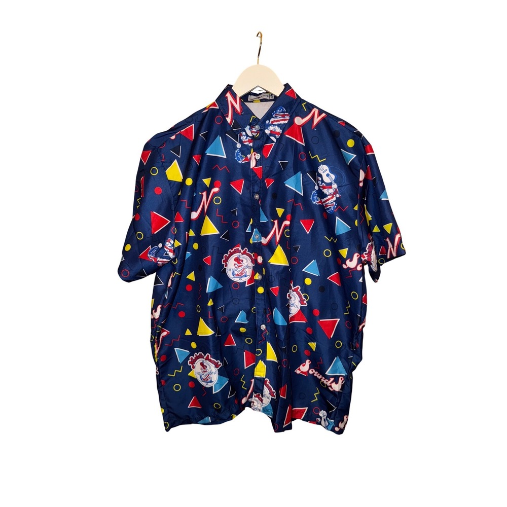 Nashville‎ Sounds Vintage BWM Global Mens XL Button Up Logo Pattern MiLB MLB
